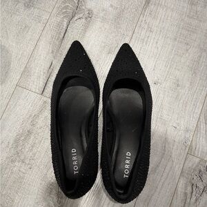 torrid Black Pointed Toe Embellished Flats